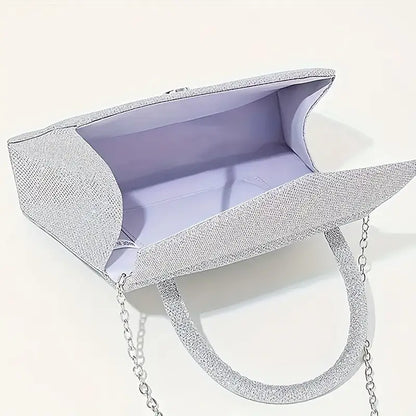 All-in-One Glam Crystal Evening Bag with Matching Necklace & Earrings