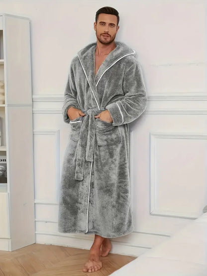 Luxurious Men’s Black Fleece Bathrobe 🖤✨