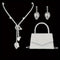 All-in-One Glam Crystal Evening Bag with Matching Necklace & Earrings