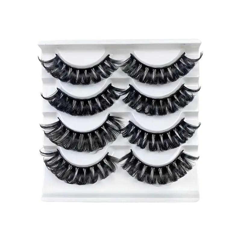 4 Pairs Faux Mink 3D False Eyelashes Long & Natural Look