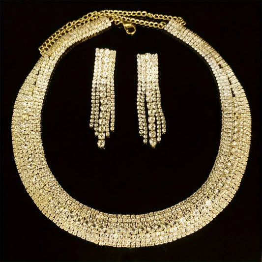 Jewelry Set - Sparkling Necklace & Earrings