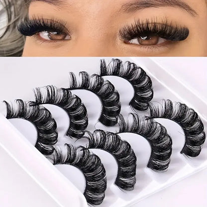 4 Pairs Faux Mink 3D False Eyelashes Long & Natural Look