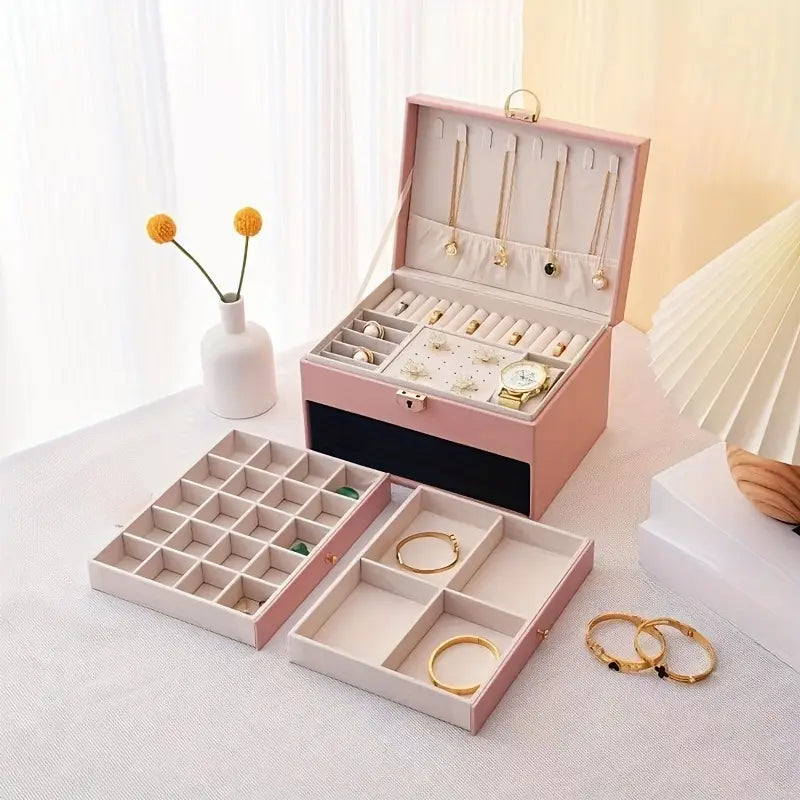 Jewelry Box - Multi-Layer Velvet Organizer