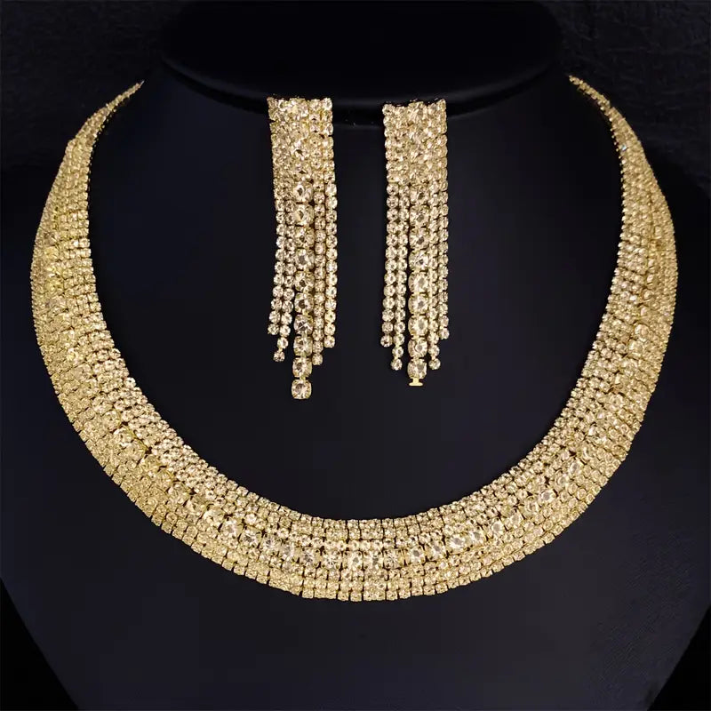 Jewelry Set - Sparkling Necklace & Earrings