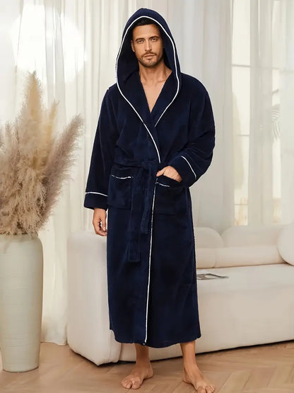 Luxurious Men’s Black Fleece Bathrobe 🖤✨